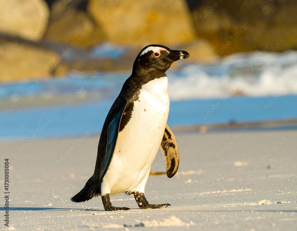 Obraz premium African penguin on a beach