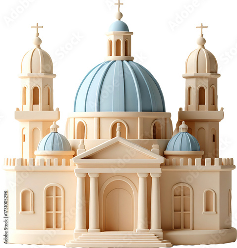 3D model of European cathedral inspired by Danish architecture