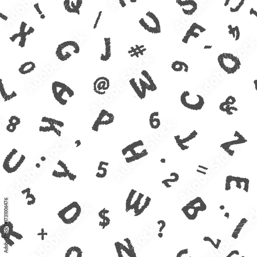 Alphabet Creative Font Drawing Seamless Print Vector Pack