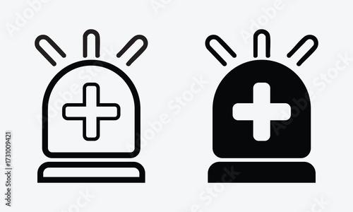 Medical Emergency Siren Light Icon for Health and Safety Alerts