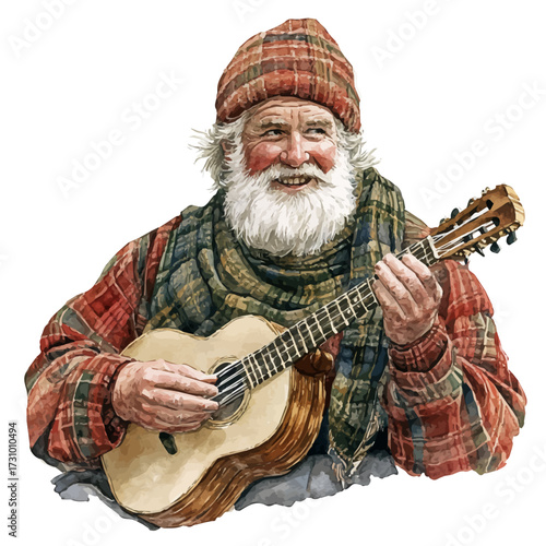 Scottish Poetry Festival, watercolor painting vector, isolated on a white background.