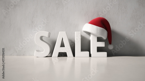 Christmas holiday sale pricing promotion with santa hat