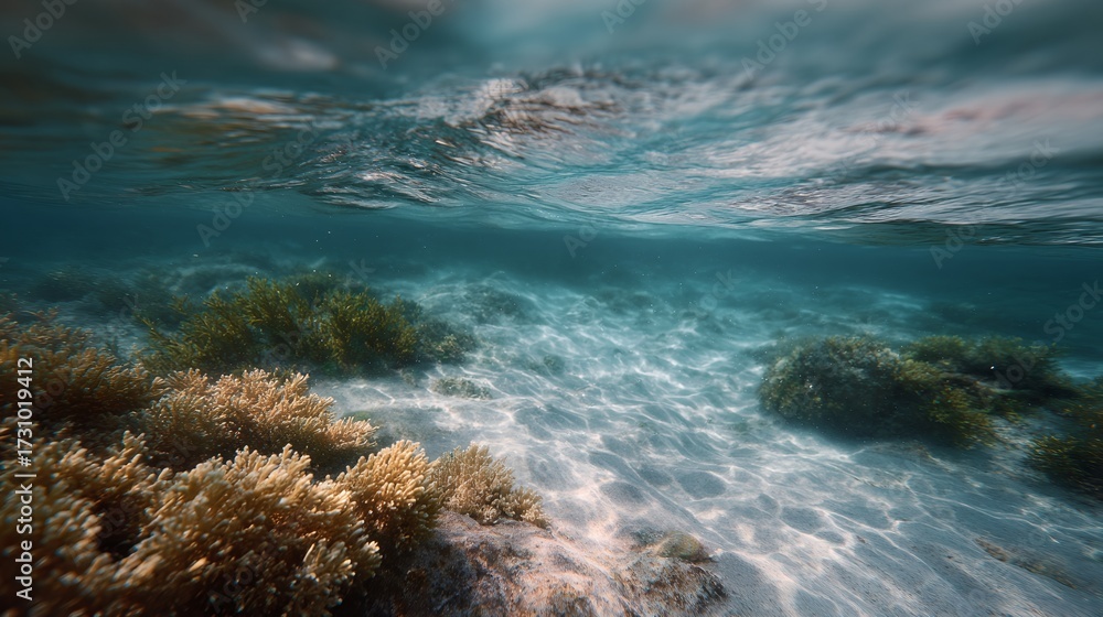 Fototapeta premium underwater scene with a lot of green plants