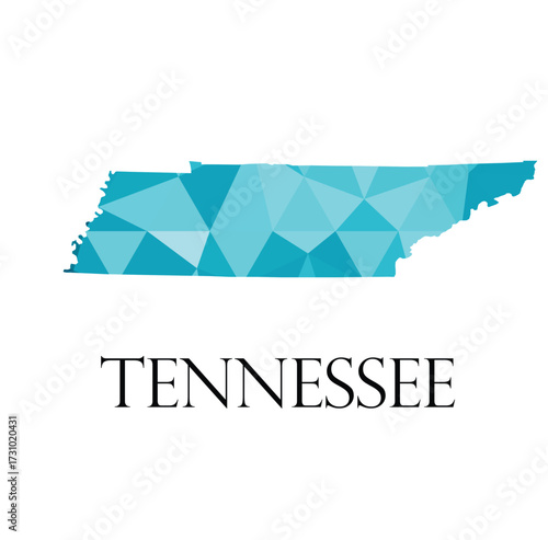 Tennessee Vector Map – Blue Low-Poly Texture