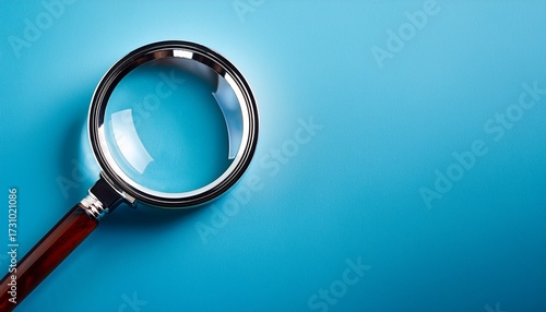 Wallpaper Mural Magnifying Glass On Blue Color Background Torontodigital.ca