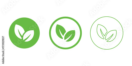 Tableau sur toile Eco leaf icon green nature symbol vector design
