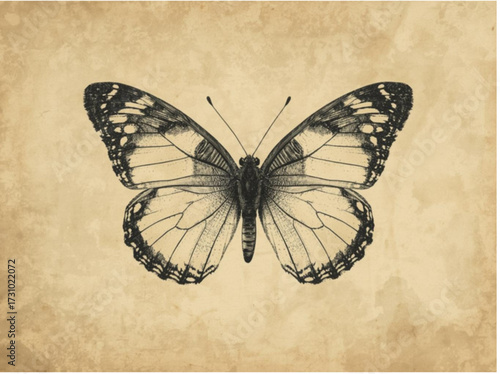 butterfly on grunge paper