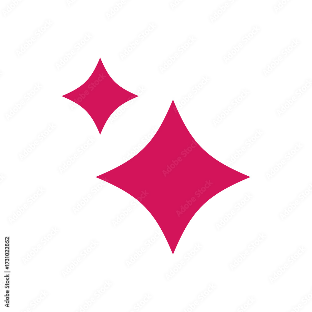 Obraz premium Generative AI star and magic sparkles star logo icon with colorful pink purple and flat design, modern artificial intelligence and spark star symbol for creative tools and designs.