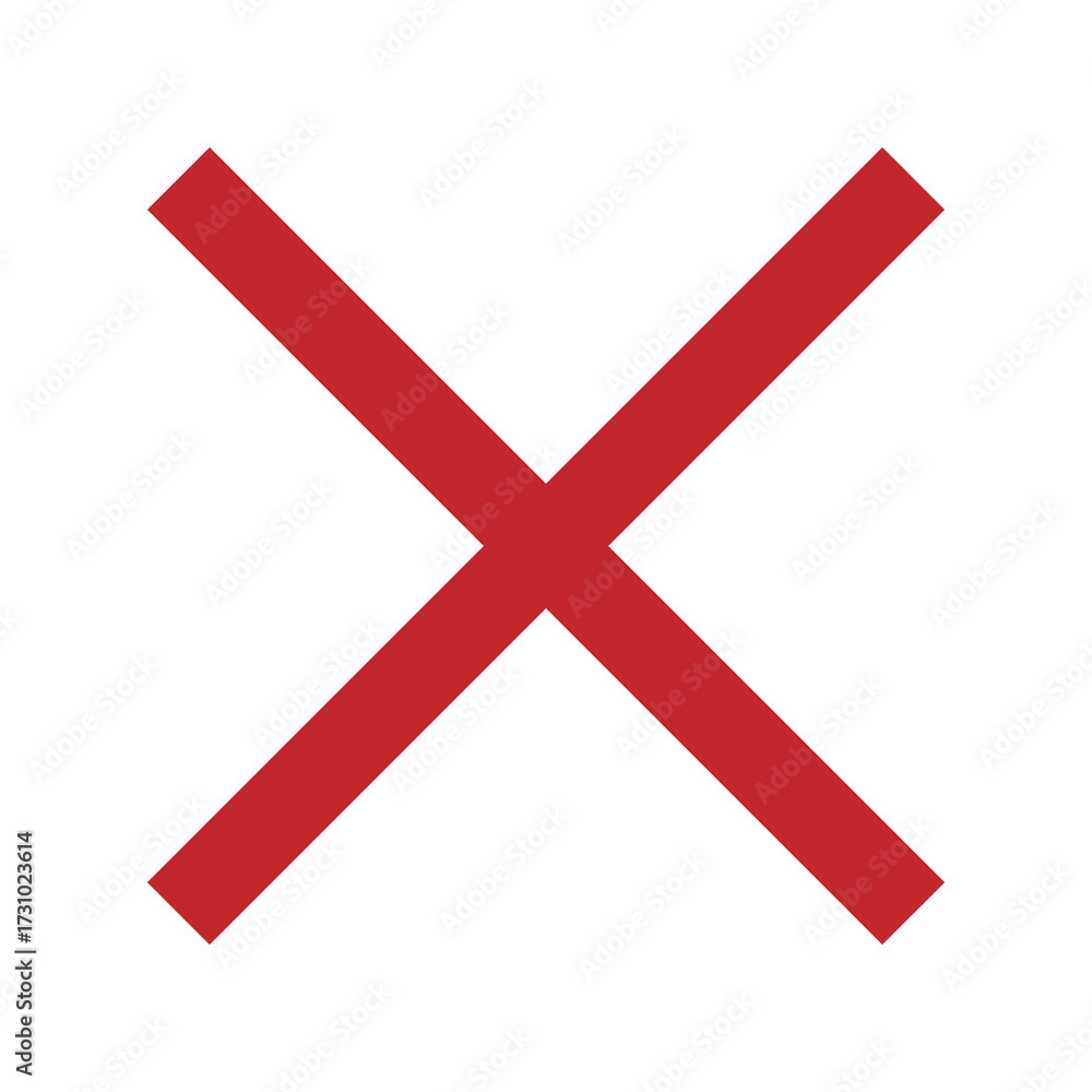 Obraz premium Red Cross Icon. Red Cross Mark, No Symbol Delete Sign.