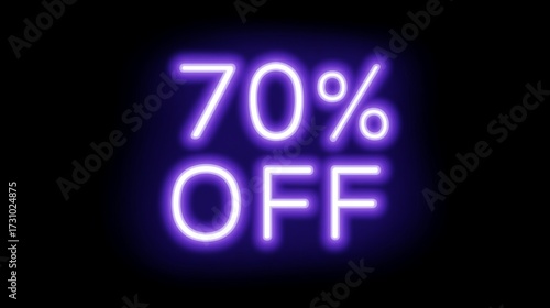 A glowing neon sign for retail and promotion announcements.