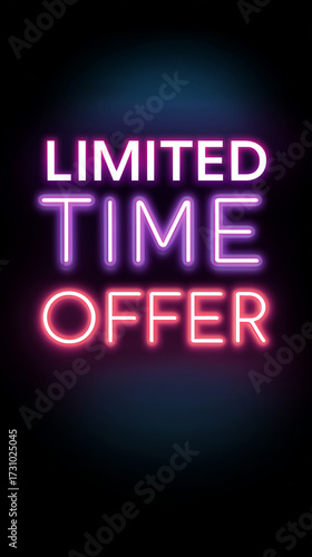 A glowing neon sign for retail and promotion announcements.