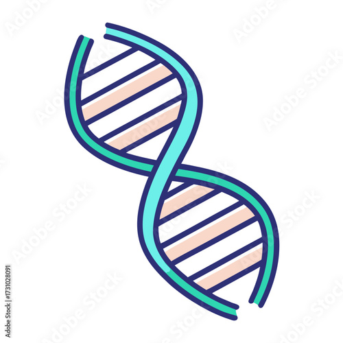 A vibrant, abstract illustration showcases the double helix structure of deoxyribonucleic acid (DNA), symbolizing life, genetics, and scientific progress. Generative AI