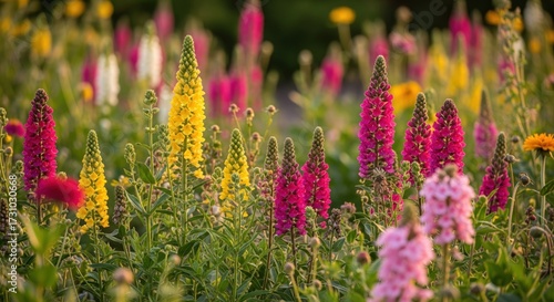 Vibrant flower meadow bursting with color