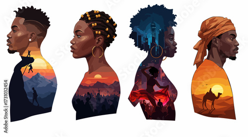Artistic Double Exposure Portraits of Black People with Nature Scenes
