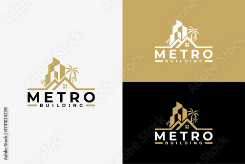 Modern building and construction logo design with clean lines and professional architecture concept