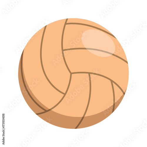 Classic Volleyball Ball Isolated on White Background - Simple, Retro Sports Equipment Illustration