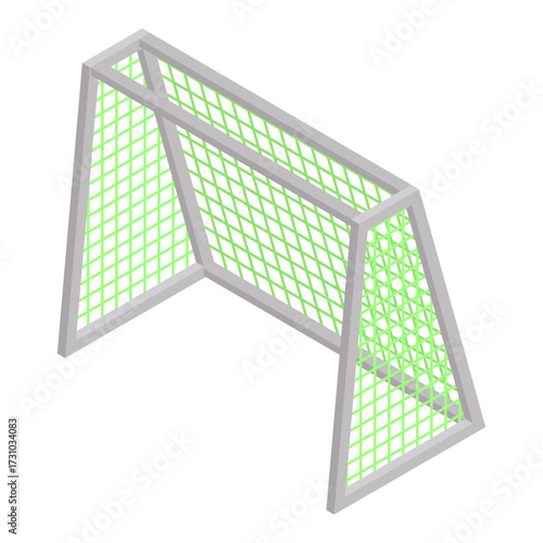 A simple green soccer goal isolated on a white background