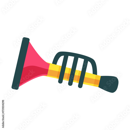 Vibrant Trumpet Musical Instrument Illustration Isolated on White Background, Ready for Creative Projects