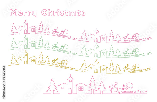Xmasのブラシ｜サンタさんとトナカイのライン