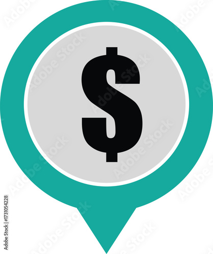 Vector art of a captivating icon featuring a bold black dollar sign, symbolizing finance, currency, and economic prosperity