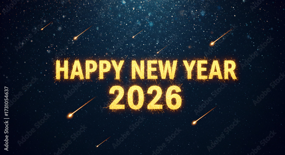 Fototapeta premium Happy New Year 2026 Festive Wishes for All