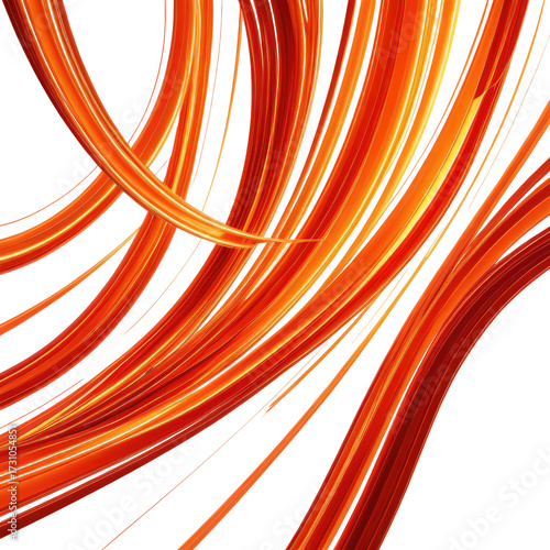 Abstract swirling orange & yellow streaks against black background