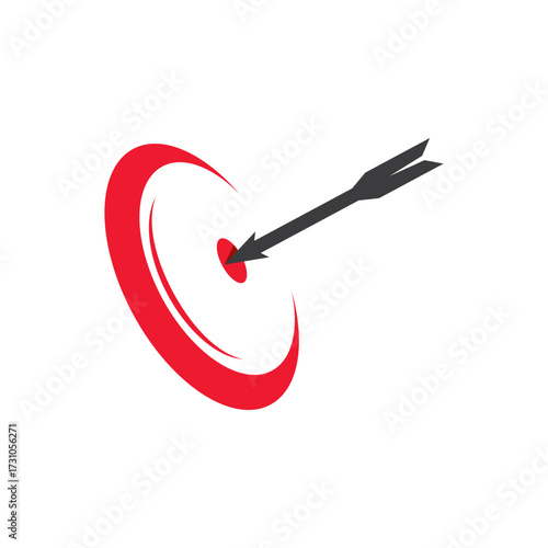 arrow on target logo vector icon illustration