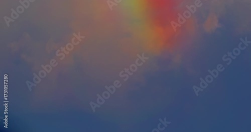 Timelapse Rainbow Appearing Over Clouds - Beautiful Majestic Atmospheric Sky Natural Weather Phenomenon Spectrum Light 4K time lapse video