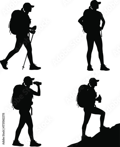 Women Hiking and Fitness Stock PhotoWomen Hiking and Fitness Stock Photo