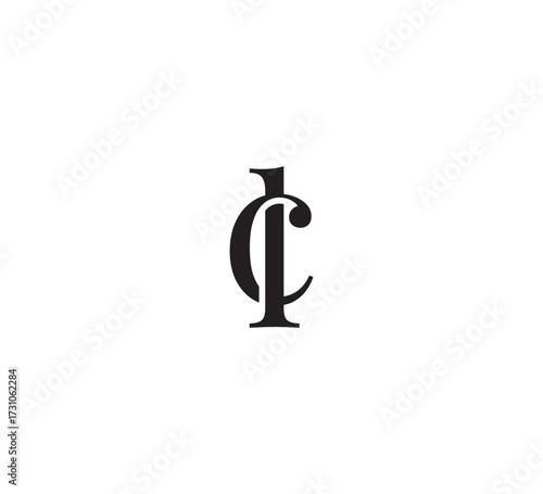 Elegant Serif Monogram Logo with Overlapping Initial Letters – Vintage and Modern Branding Design cl