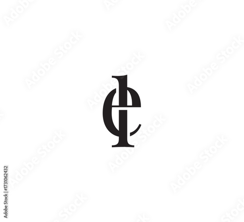 Elegant Serif Monogram Logo with Overlapping Initial Letters – Vintage and Modern Branding Design el