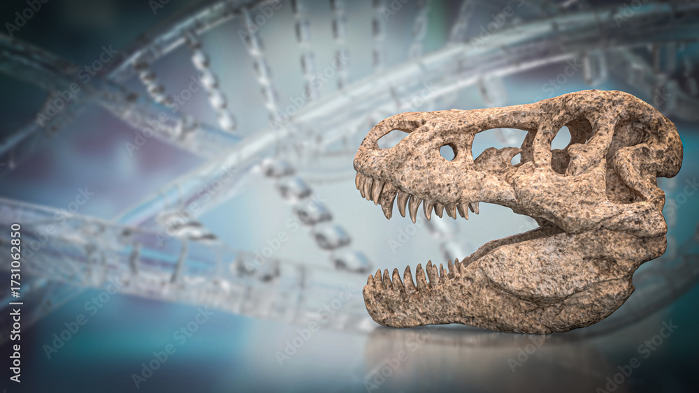 Obraz premium The T rex Skull for Education Or sci concept 3d Rendering.