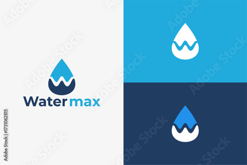 Drop water and letter W logo design with modern clean style perfect for branding, eco business, and fresh minimalist identity