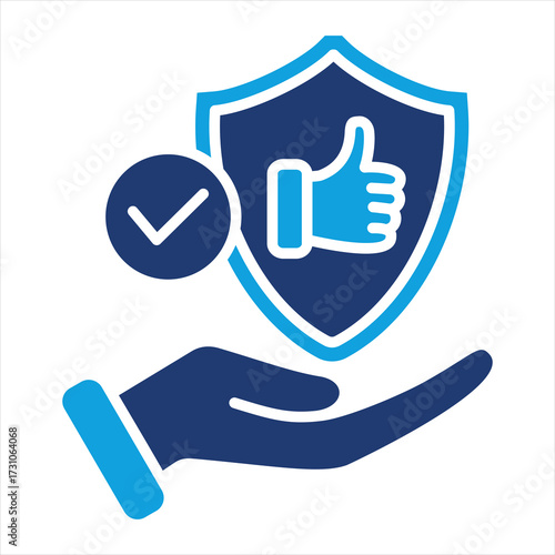 Reliability Flat Blue Icon vector Illustration