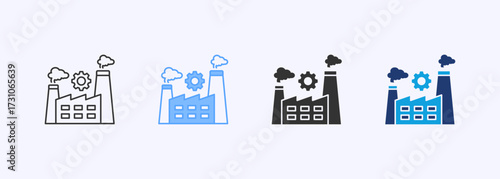 Manufacturing Icon Set Multiple Style Collection vector Illustration