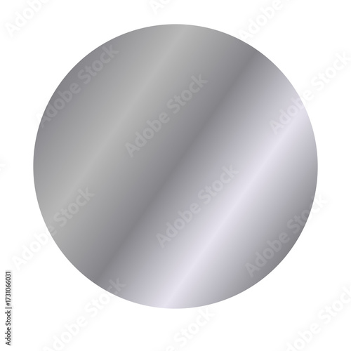 Bild auf Leinwand A simple silver metallic gradient circle on a white background, appearing reflec