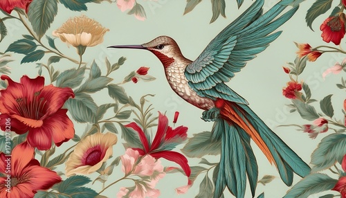 vintage hummingbird seamless wallpaper background wallpaper for crafts art projects scrapbooking gift wrap invitations