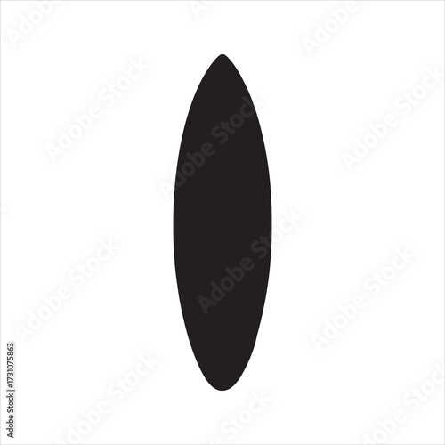 Abstract black elliptical shape on white background suitable for logos or design element representing simplicity and minimalism with clean vector graphics for modern applications and presentations