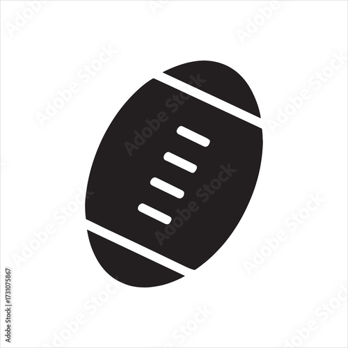 American Football Icon Isolated on White Background Representing Sports Equipment and Team Activities and Promoting Fitness and Healthy Lifestyle with Vector Illustration