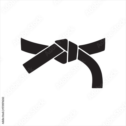 Isolated Black Belt Symbolizing Martial Arts Proficiency and Self Discipline Illustrating a Journey of Dedication and Skill Development with a White Background