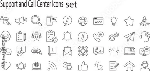 Support and Call Center Icons set