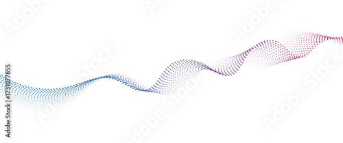 Flowing Dot Wave halftone gradient pattern on transparent background	
