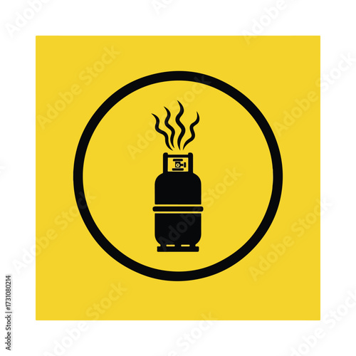 Leaking gas cylinder icon symbol illustration.