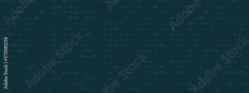 Seamless Pattern of Stylized Blue Bat Outlines on a Dark Teal Background, Ideal for Halloween and Nocturnal Themes