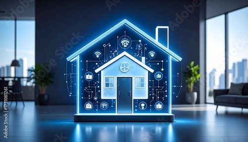 Modern smart home, futuristic design