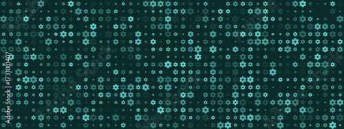 Abstract digital background with teal gear pattern, representing technology, data, and interconnected systems.