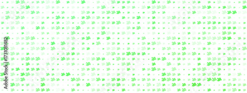 Green ghost pattern with varying shades and sizes creating a spooky halftone effect on a white background, perfect for Halloween designs