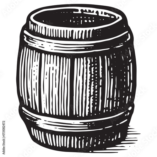 Viking Wooden Barrel Keg Illustration