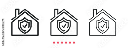 Insurance icon. Thin line icon vector