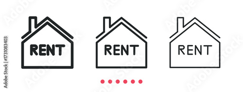 Rent icon. Thin line icon vector